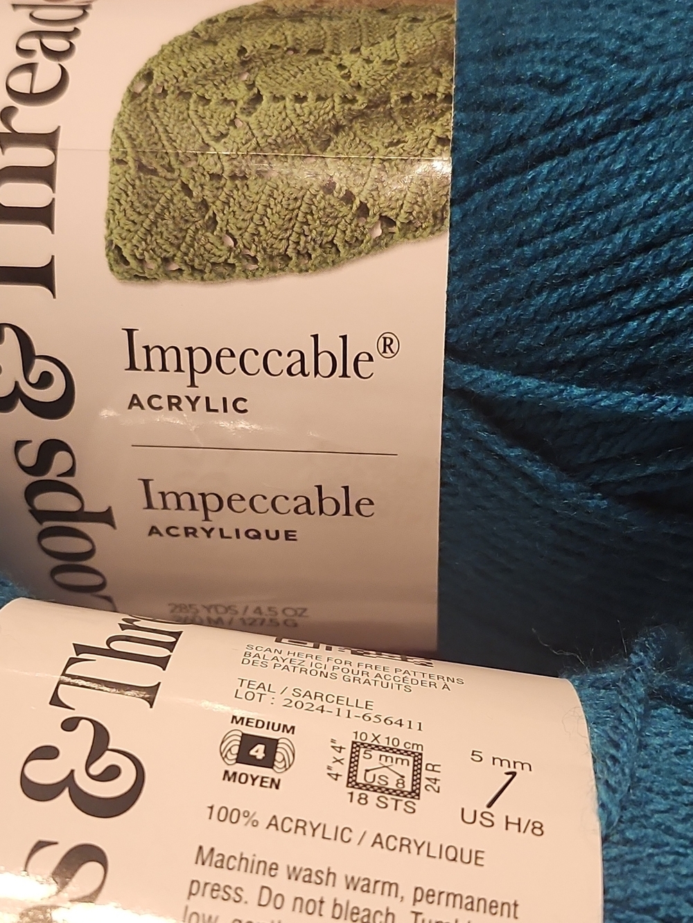 Impeccable Acrylic Yarn - Teal